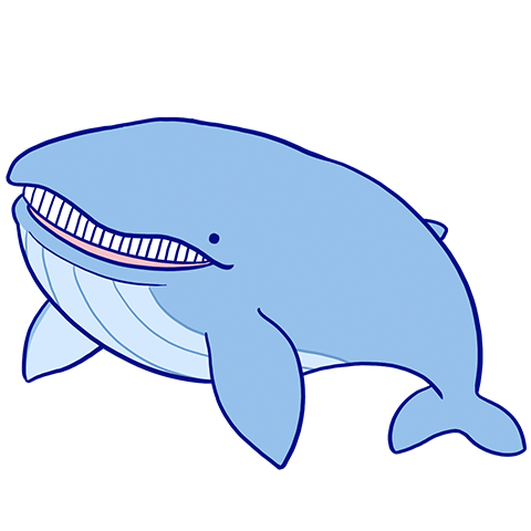 シロナガスクジラのキャラクター画像
