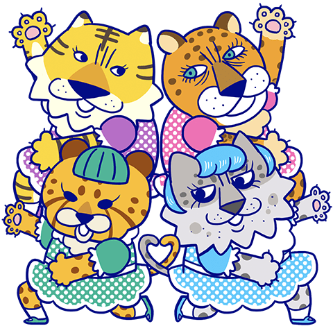 さおり、KIYOKO、YOKO、JETのキャラクター画像