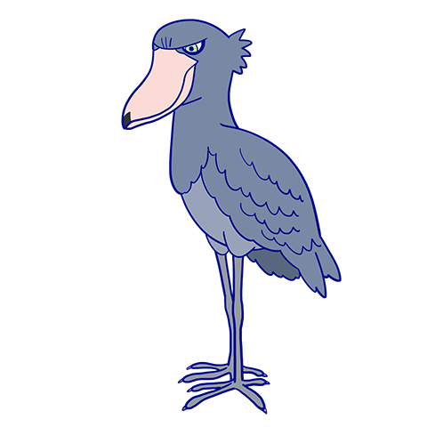 ハシビロコウのキャラクター画像